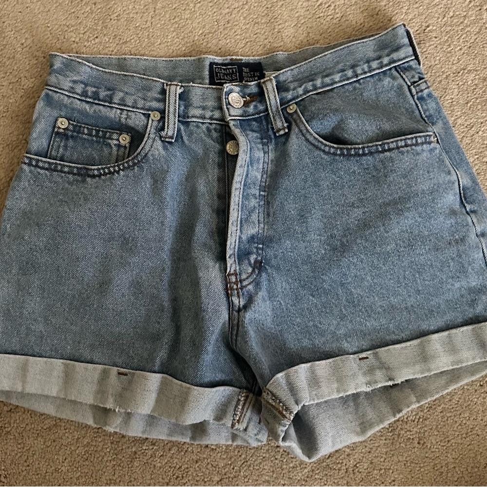 Jean Shorts Vintage-Inspired High-Waisted
